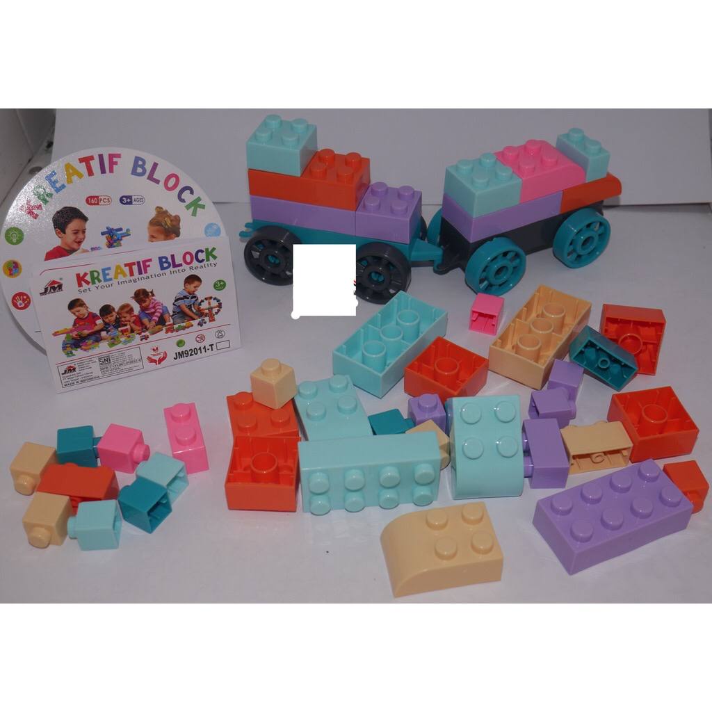 MAINAN PUZZLE BLOCK RODA TETRIS KERETA LOGO RODA UNTUK ANAK ISI 160 PCS