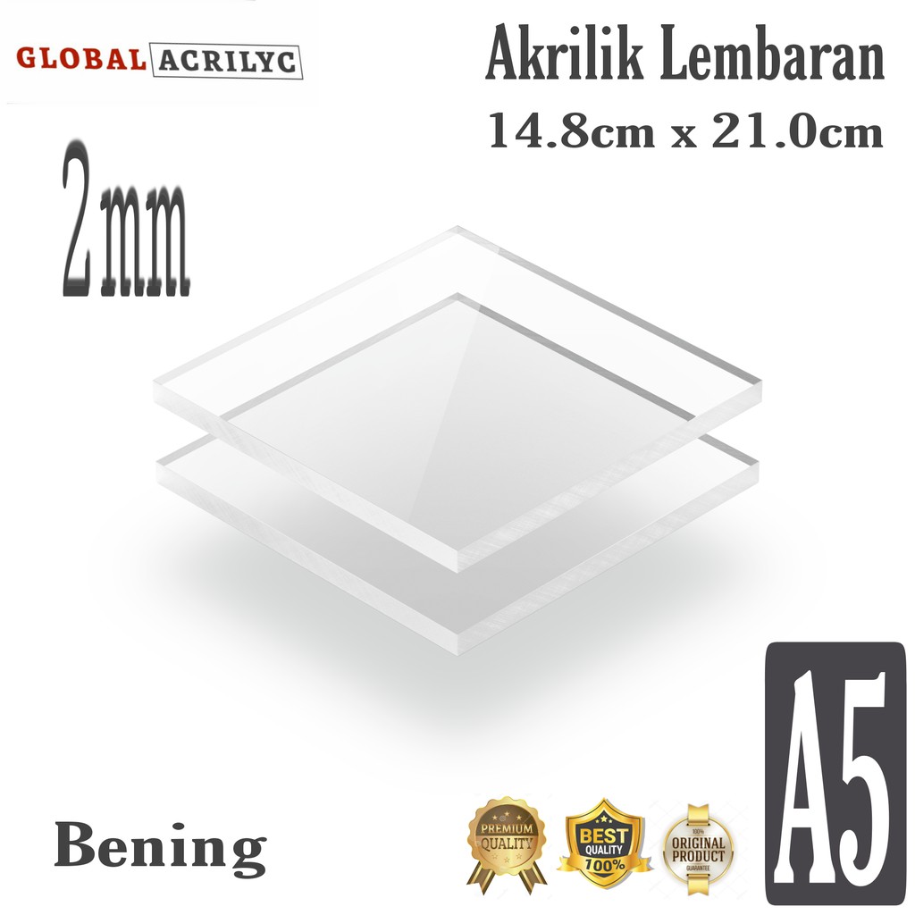 1.1 AKRILIK LEMBARAN A5 / ACRYLIC LEMBARAN BENING A6 2mm TRANSPARAN GROSIR