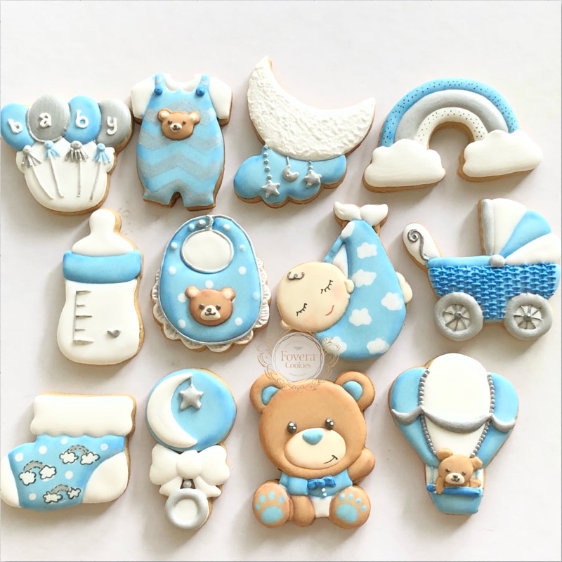 

(SET of 12pcs) Baby Boy theme cookies