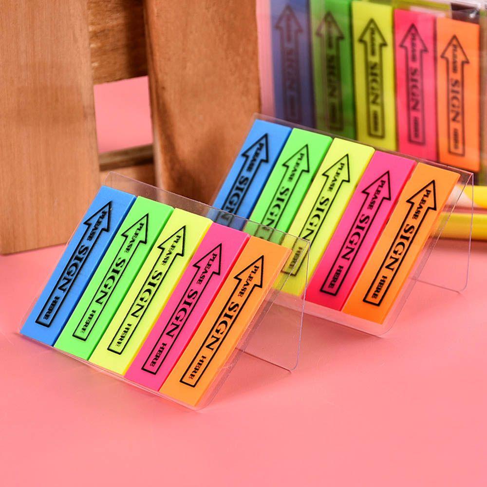 Stiker Label Tempel Fluorescence Memo Pad Nanas Penanda Buku Notepad