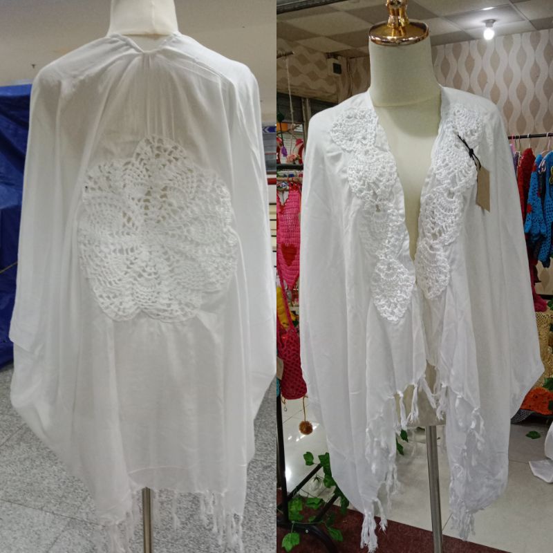 outer putih/bolero/cardigan rajut