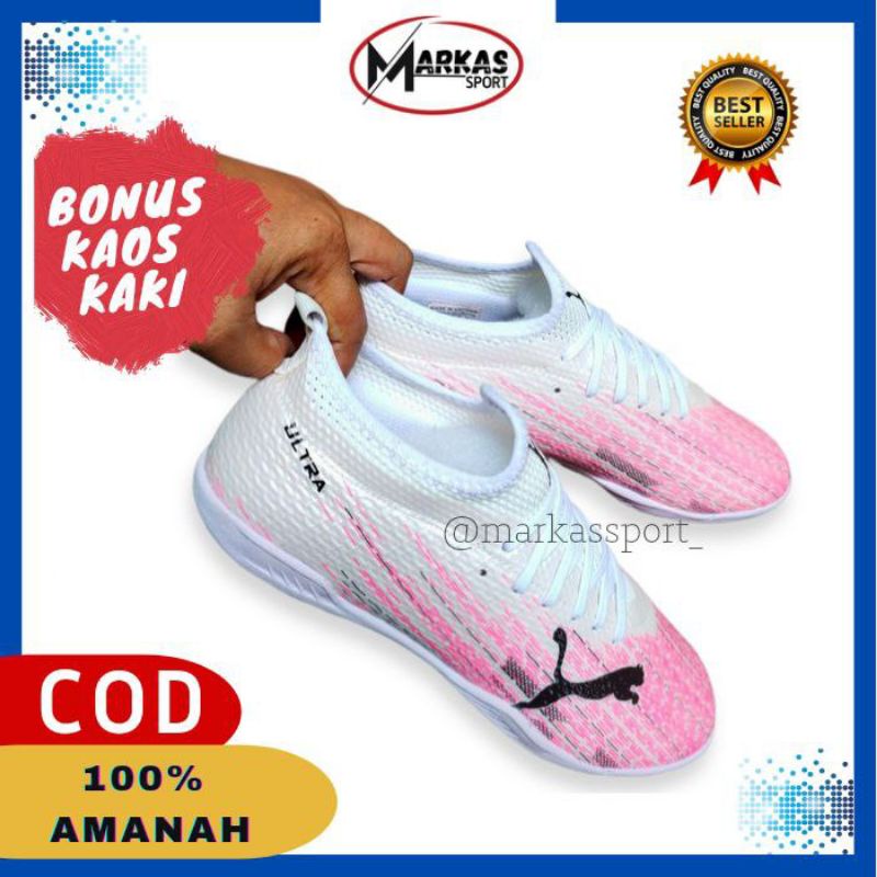 Sepatu Futsal Puma Ultra Terbaru Putih Pink Spectre