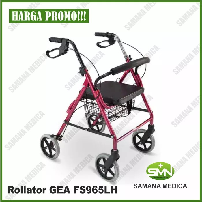 Rollator GEA FS965LH dengan Dudukan dan Keranjang ALAT BANTU JALAN