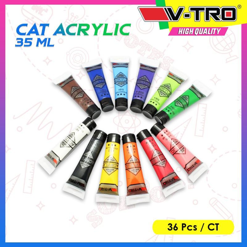 V-tro Acrylic Colour 35ml / Cat Akrilik V-tro 35 ml