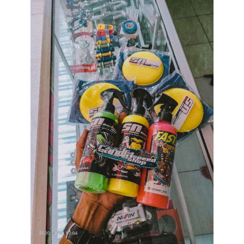 Fastclean & SN isi 250ml silicone multi fungsi, solusi motor kinclong mengkilap seperti baru
