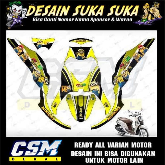 86 DEKAL DECAL MOTOR FINO FI STIKER STICKER STRIPING BODY minion
