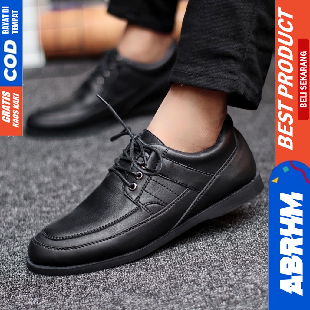 Abrhm Kario - Sepatu Formal Pria Pantofel Hitam