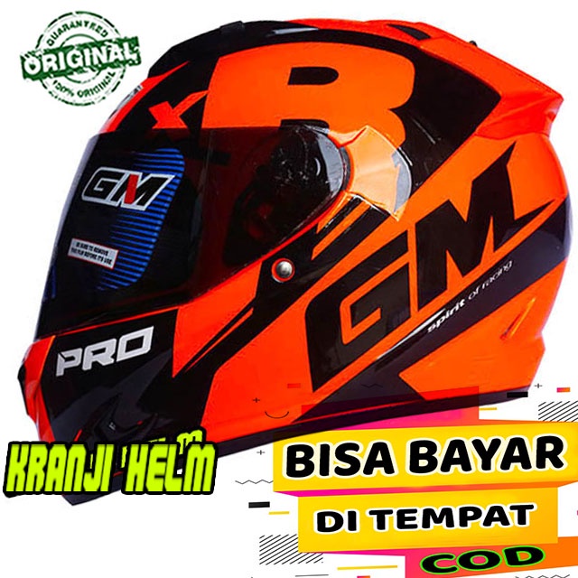 Helm / Helm fullface / Helm gm race pro zr 650 orange fluo terlaris