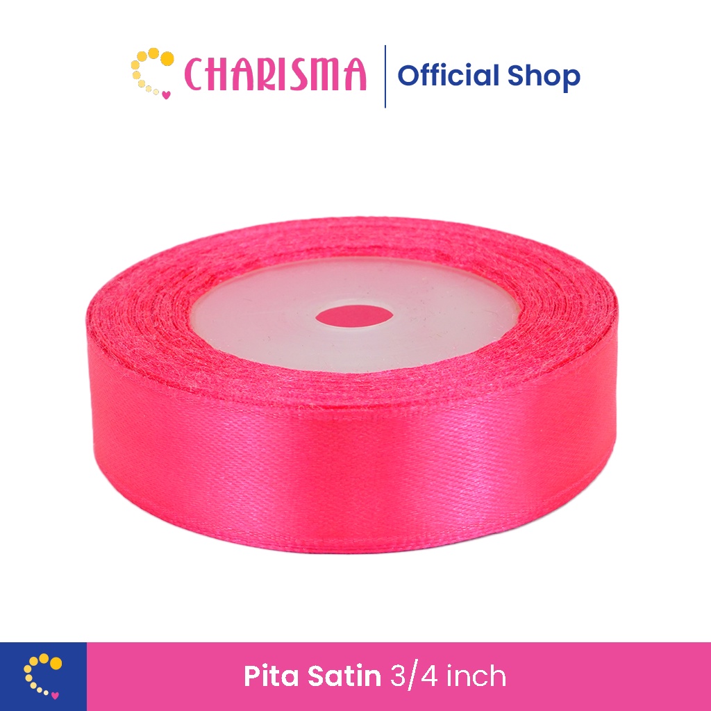 Charisma Pita Satin Lebar 3/4 Inch (2 cm) - Satin Ribbon - Ikat Bunga Artificial Bungkus Kado Hiasan