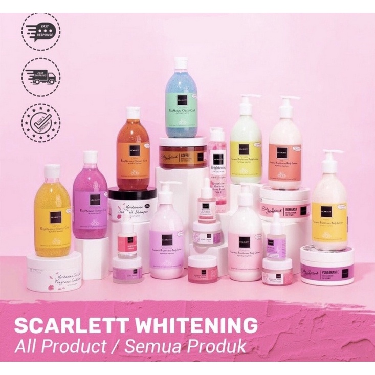 Scarlett Whitening SALE 100% RESMI ORIGINAL Body Lotion | Shower Scrub | Body Scrub | Face Serum | Facial Wash | Toner | Acne | Soap | Shampoo