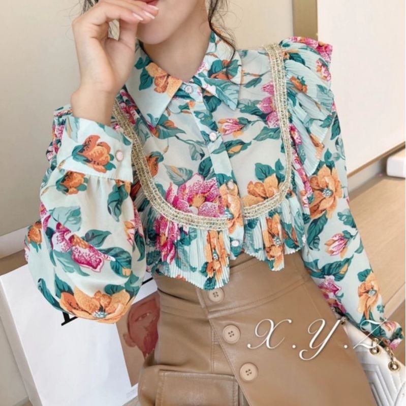 MDLV ~ 5192# Lona Ruffle Shirt Blouse Korea Atasan Blouse Premium Import Fashion Import