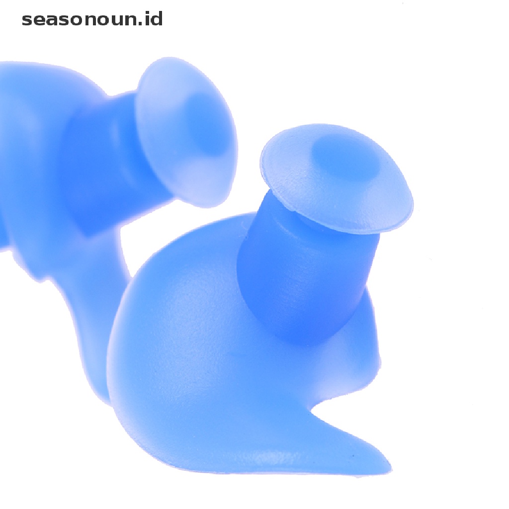 1 Pasang Earplugs Pelindung Telinga Bahan Silikon Lembut Reusable Untuk Berenang