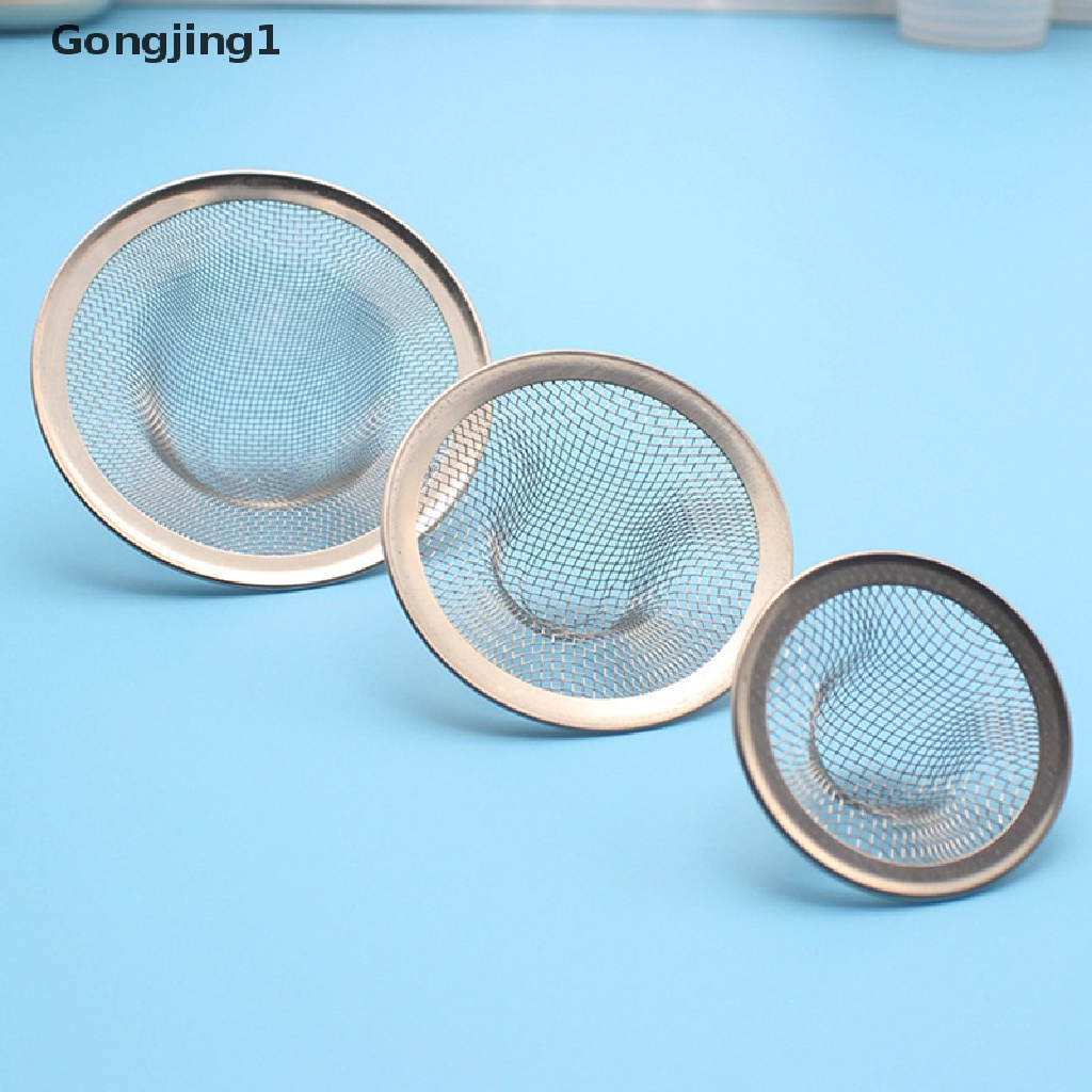 Gongjing1 3pcs / Set Saringan Wastafel Dapur / Kamar Mandi Bentuk Bulat Bahan Stainless Steel