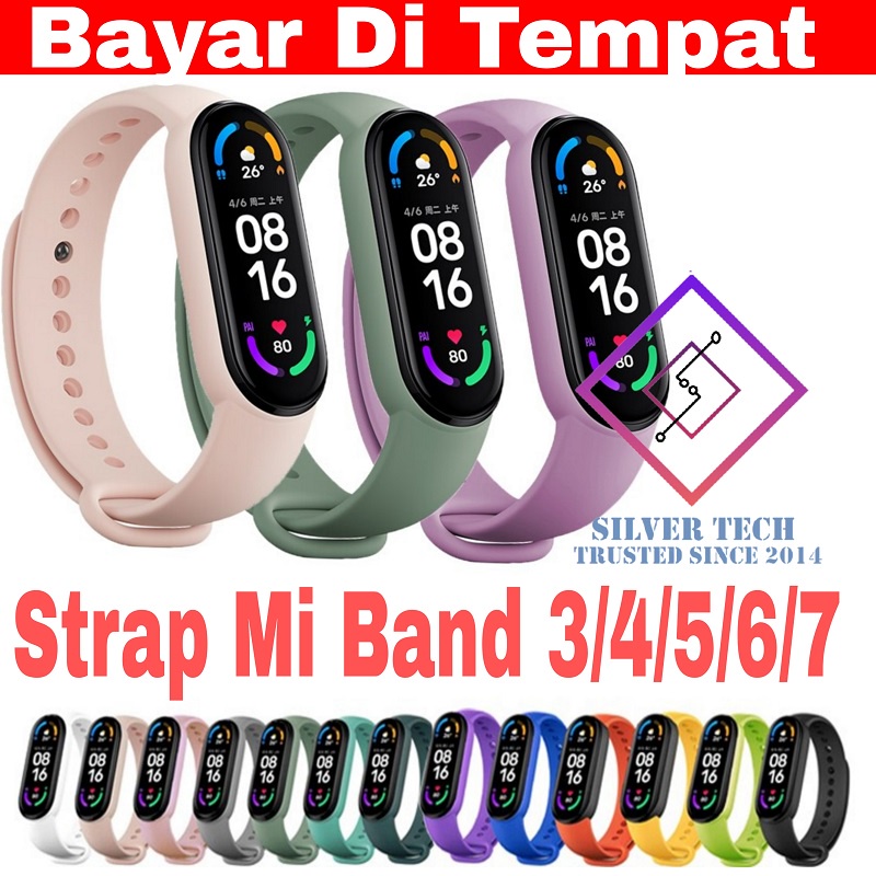 SILVERTECH STRAP MI BAND 3 / 4 / 5 / 6 / 7  KUALITAS ORIGINAL / STRAP PENGANTI MIBAND 3 / 4 / 5 /  6 / 7