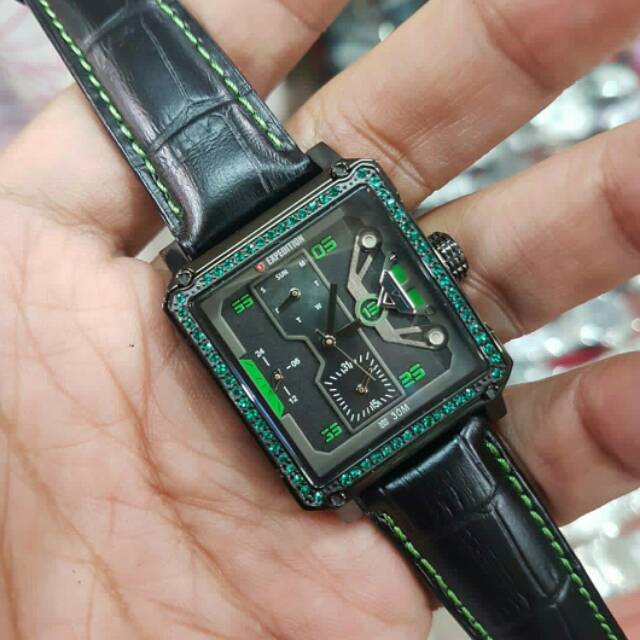 jam tangan expedition e6695 ladies 6695 green black