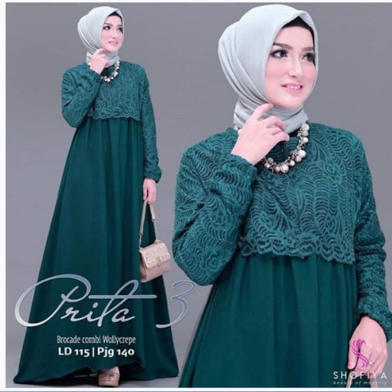 GAMIS PRITA MAXI DRESS WANITA KONDANGAN TERLARISJUMBO Ki