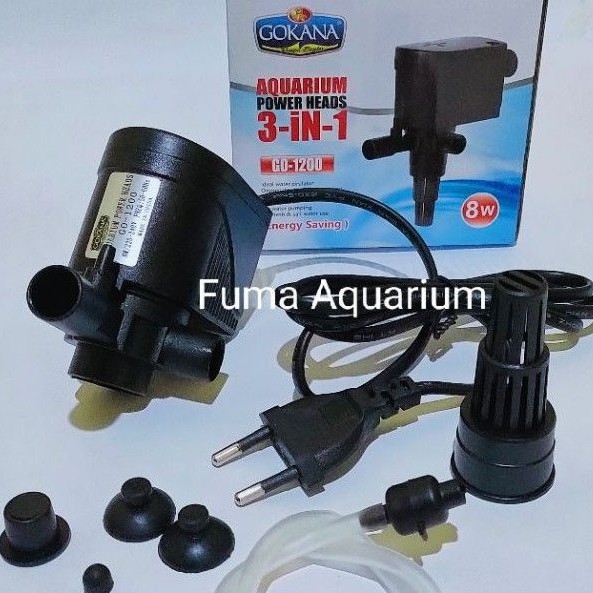 GOKANA 1200 POMPA CELUP FILTER AQUARIUM AQUASCAPE HIDROPONIK SUBMERSIBLE PUMP POWER HEAD