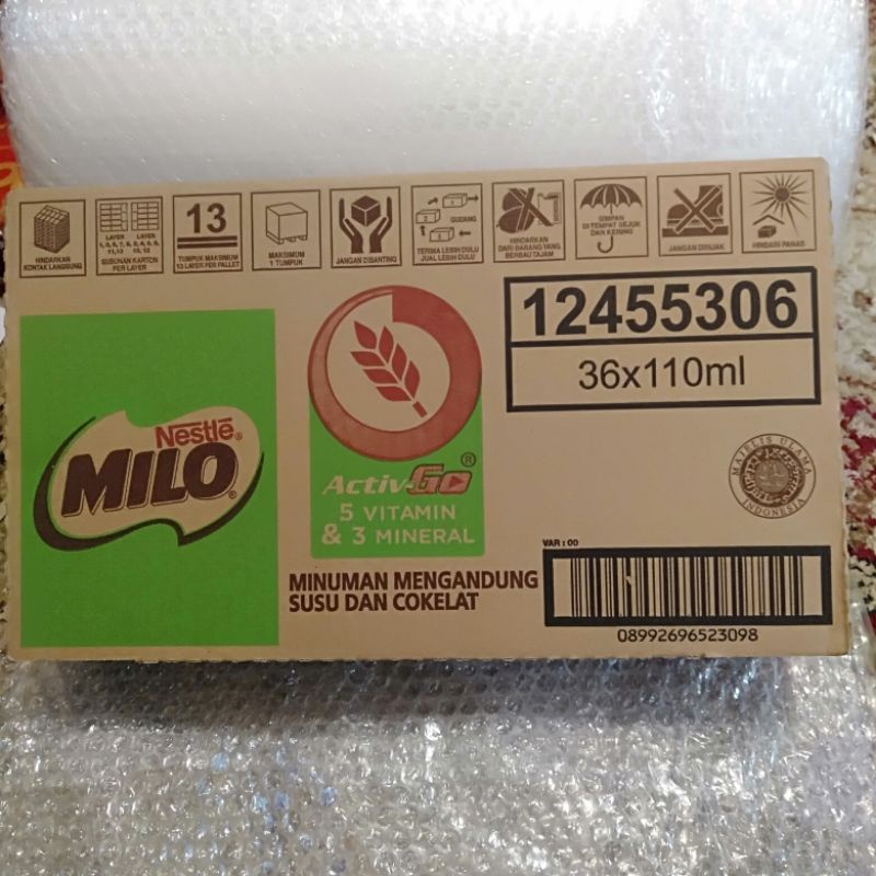 

Susu MILO UHT 110ml isi 36 Kotak ( 1 DUS / KARTON )