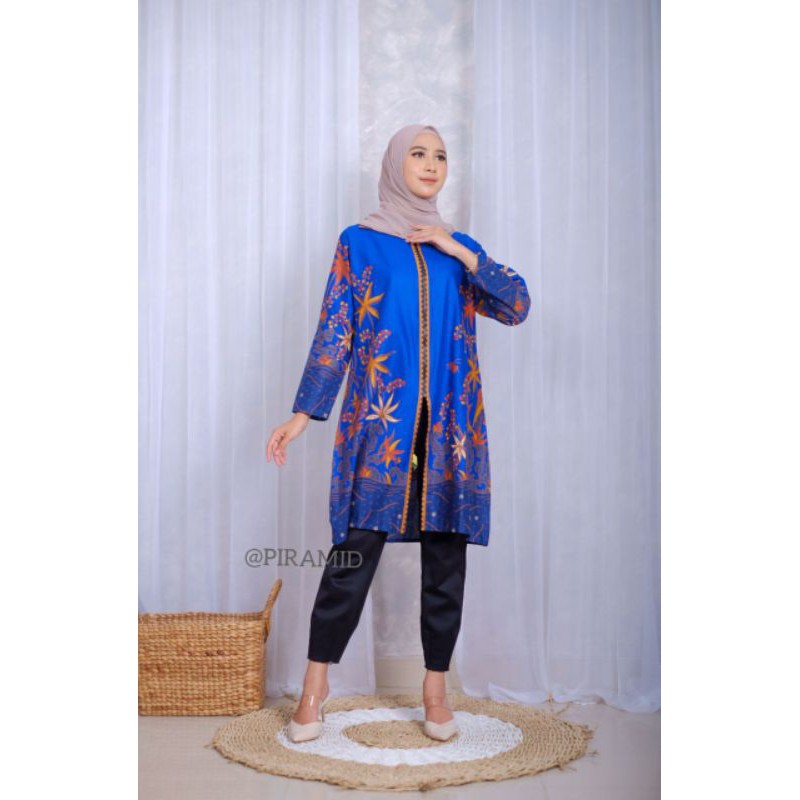 Tunik Batik Unggul Jaya Zipper Depan