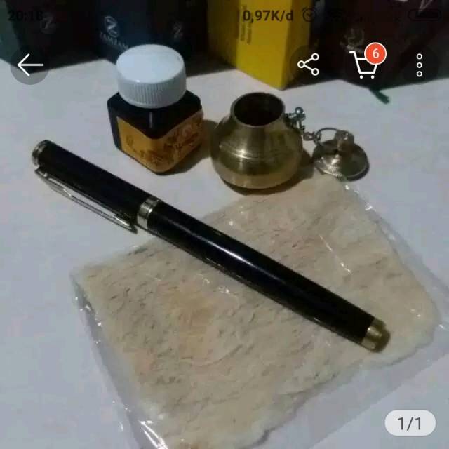 

Sepaket mantap pena tutul +tinta+wadah tinta+serat