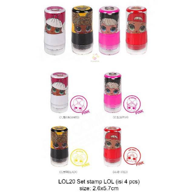 

ORI KOREA SET STAMP LOL (isi 4pcs) LOL20