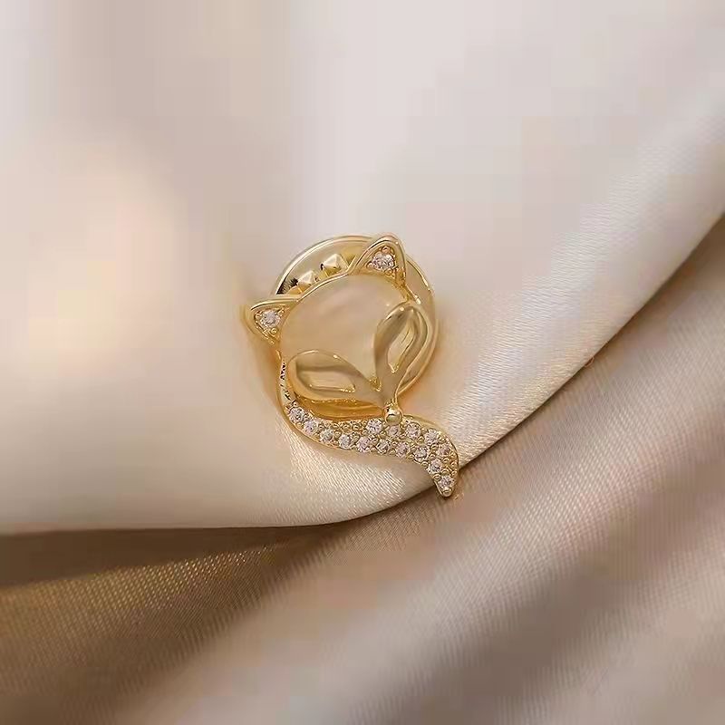 Candy Jewelry Fashion Korean Butterfly Brooches Gold Color Pearl Brooch Pins Rhinestone Breastpin for Women bros hijab-#42