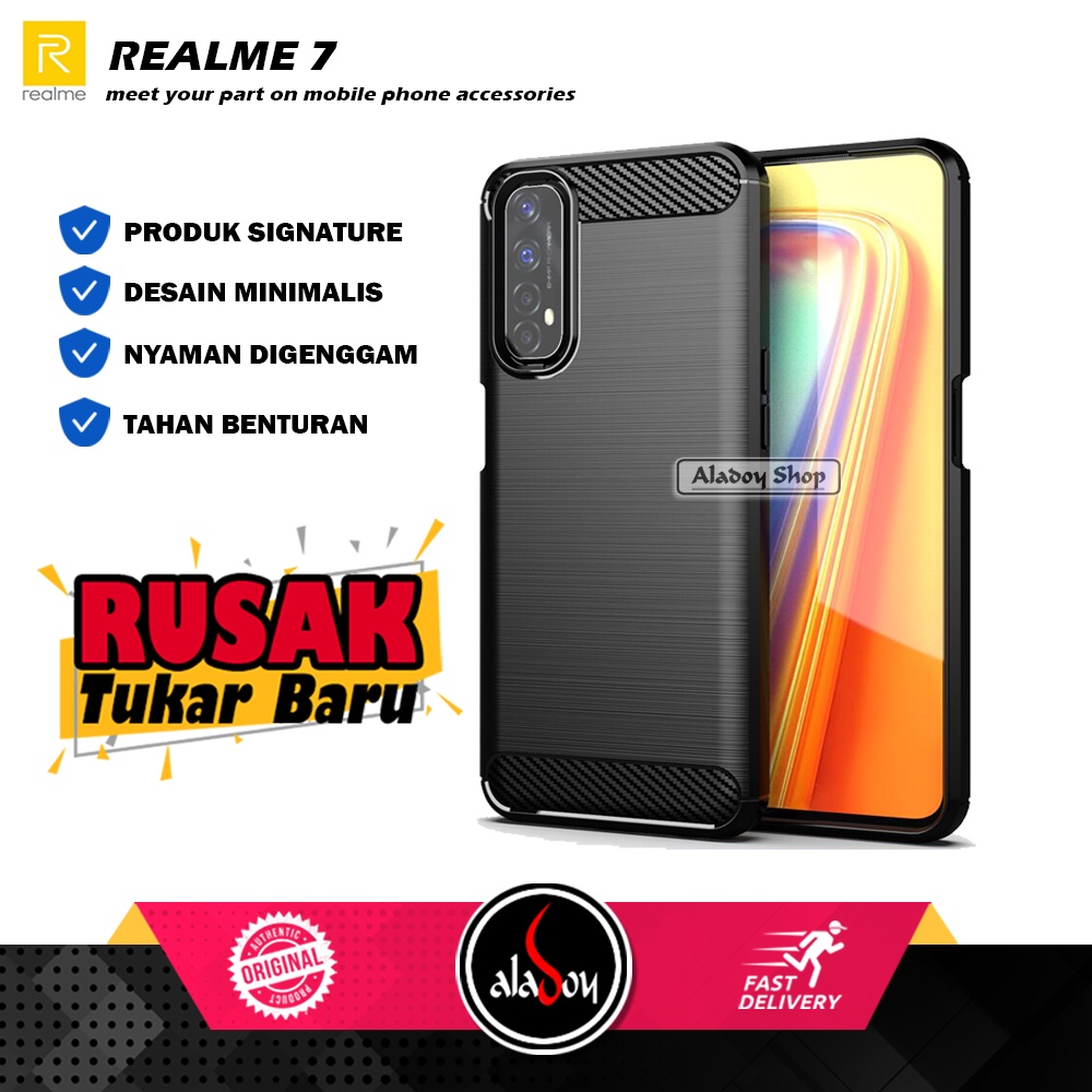 Case Ipaky Carbon REALME 7 Ultra Slim Ipaky Carbon Premium Softcase