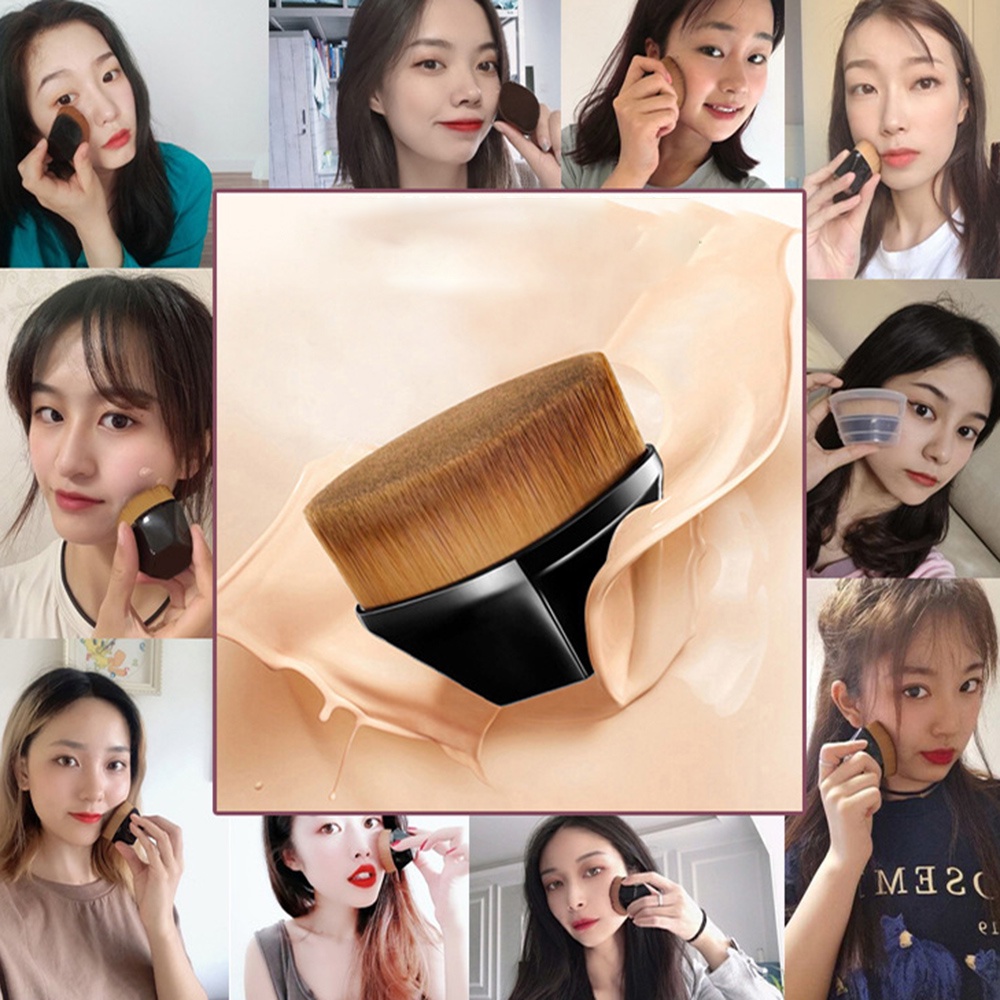 Brush Makeup Portable Bentuk Hexagon Untuk Blush On / Bedak / Foundation