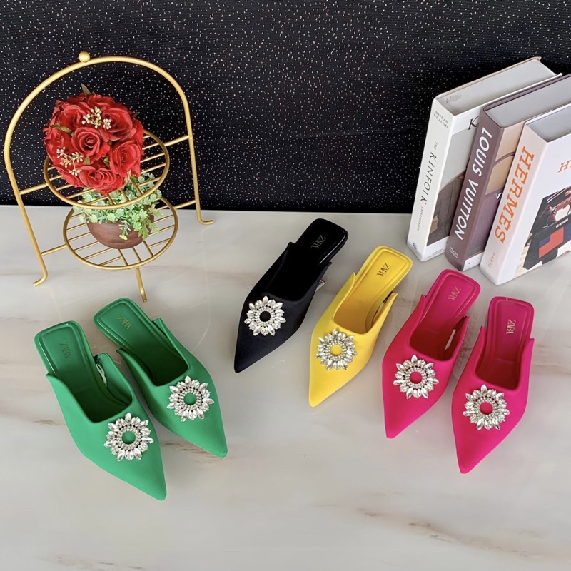 Sandal Zara diamond gasper import high quality fashion shoes sandal flat wanita casual dailyshoes sa