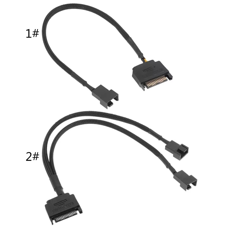 Btsg CRJ 15-Pin Male to 1per2 Fan Sleeve Power Adapter Cable Kabel Ekstensi Kipas CPU Motherboard Laptop 3pin/4pin