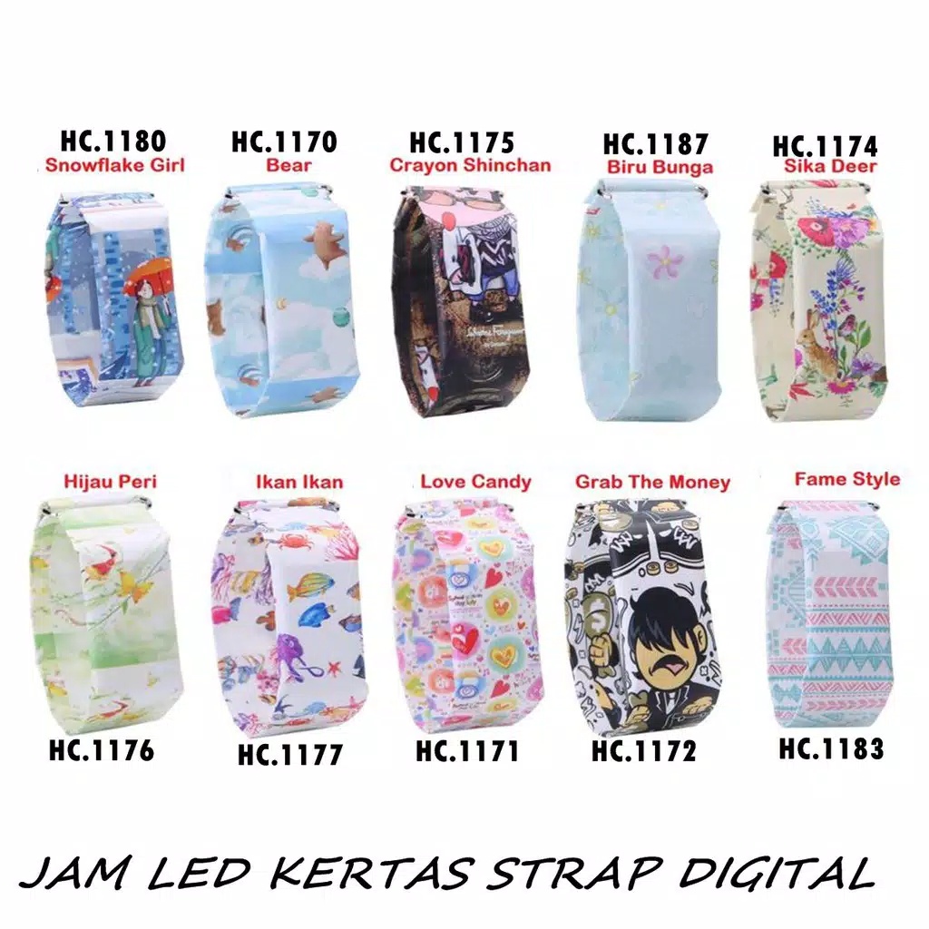 Jam Tangan Led Kertas Anti Air Mini I Pengait Magnet Cocok Buat Semua Kalangan Karena Mudah Diatur Besar Kecilnya Ukuran Buat Pergelangan Tangan I Motif Jam Tangan Keren Sehingga Cocok Buat Diaplikasikan Daalam Acara Apapun