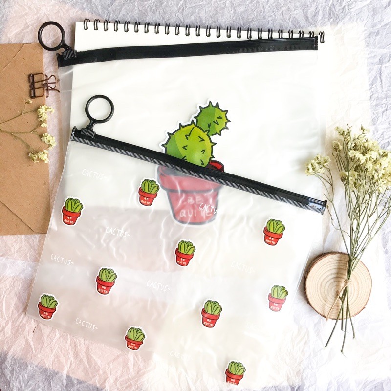 

[STICCA.ID] Cactus Transparant Pencilcase/kotak pensil murah/aesthetic pencilcase/stationary stuff