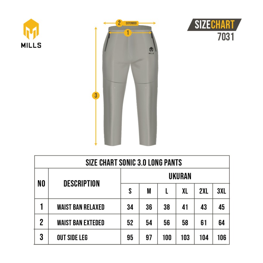 CELANA TRAINING MILLS / MILLS TRAINING LONG PANTS SONIC 3.0 7031