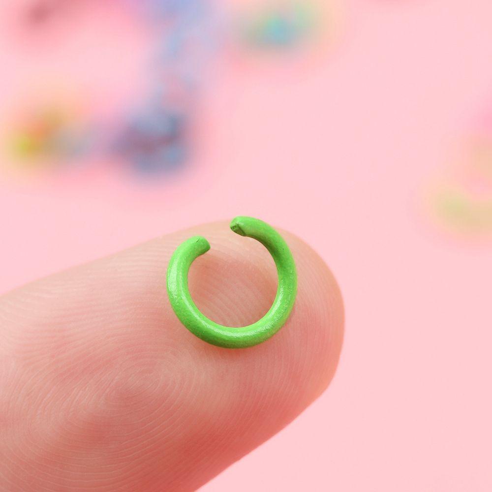 SUYO 100pcs DIY Temuan Perhiasan Warna-Warni Membuat Perhiasan Aksesoris 1.2x8mm Split Ring