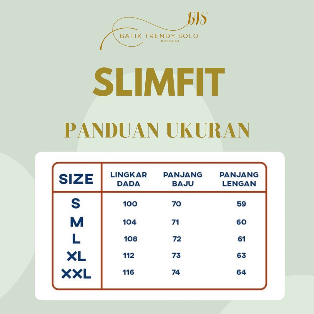 Hem  Kemeja Baju Batik Pria Cowok Laki Laki Slimfit Full Lapis Furing Lengan Panjang Lengan Pendek Original Asli Batik Jumanta Solo Laweyan Size S M L Xl XXL  10