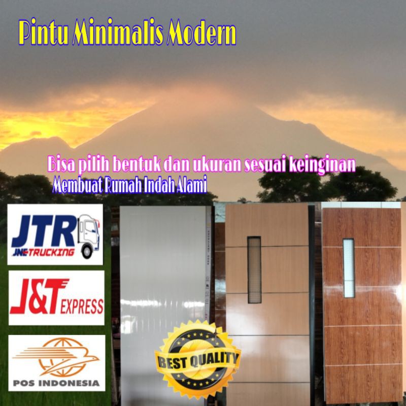 Pintu Rumah, Pintu Minimalis, Pintu Murah/Pintu Modern Standard Kaca Persegi