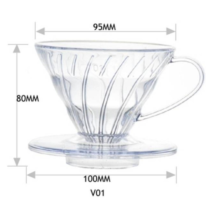 Diguo Coffee Dripper Plastik Resin V60 Transparan V01 / HARIO V60 PLASTIC COFFEE DRIPPER CLEAR