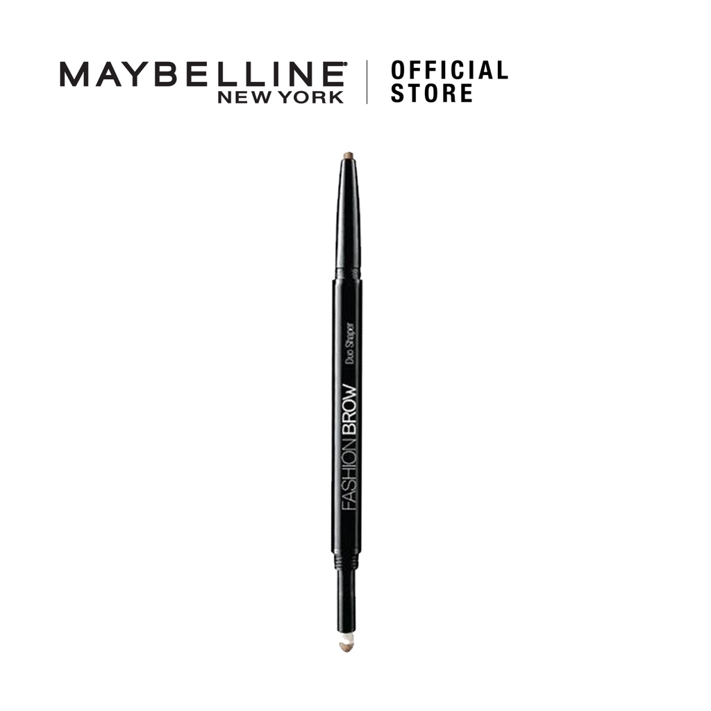 Maybelline Fashion Brow Duo Shaper Make Up - Grey (Pensil Alis Dengan Hasil Natural & Tahan Lama)