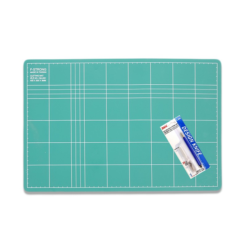 

Paket Hemat - Cutting Mat A3 Double Sided & Pen Cutter Design Knife DAFA