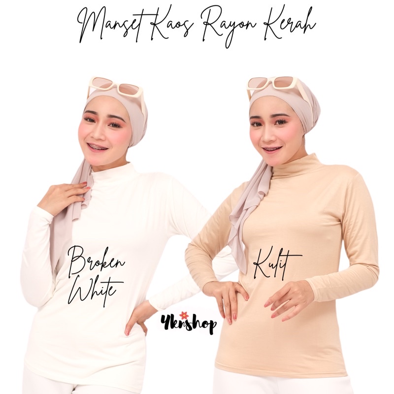 Manset Kaos Wanita bahan Rayon Kerah size XXL LD 92cm