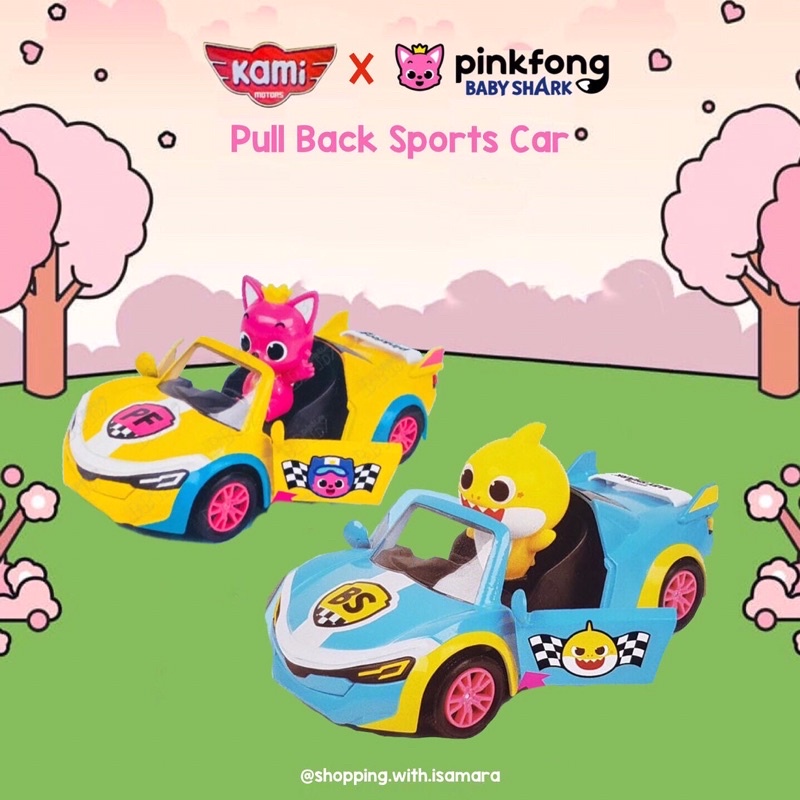 Pinkfong Baby Shark Pull Back Sports Car / Mainan Mobilan