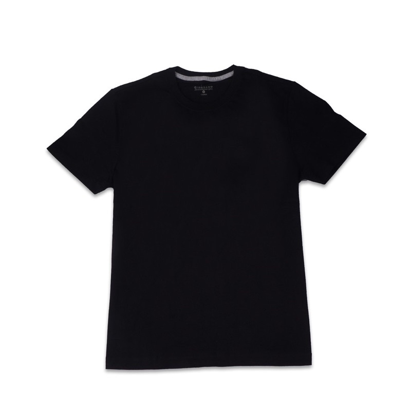 GIORDANO Original Crew Neck Tee Kaos Oblong Katun Polos Pria Wanita Unisex - Signature Black Hitam