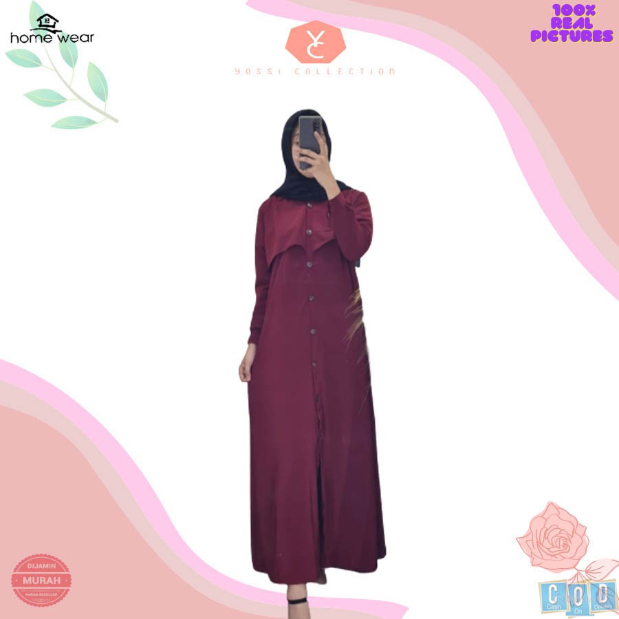 Gamis Remaja / Long outer / Longdress / Gamis Modern / Fashion Wanita Kekinian / Gamis Rayon Polos