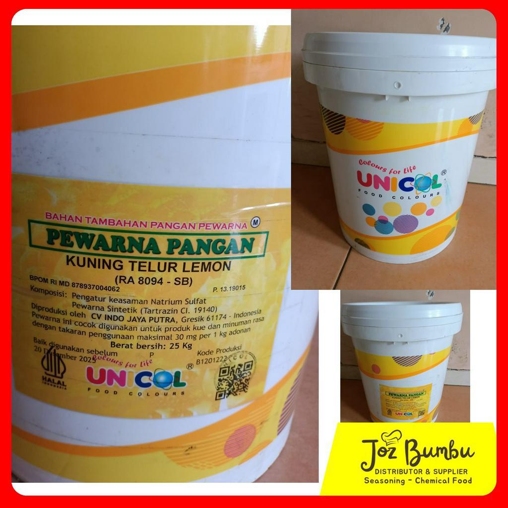 Pewarna Unicol Kuning Telur Lemon/ Pewarna Pangan Bubuk Kuning Telur Lemon 25kg