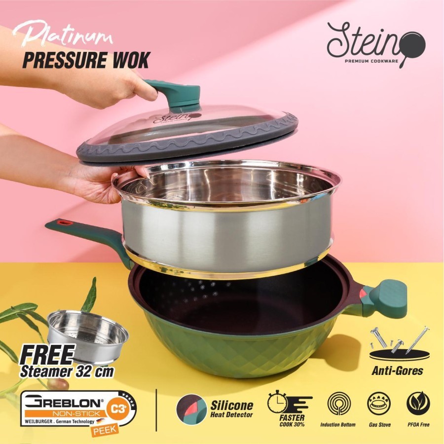 Panci Presto - Steincookware Platinum Wok Pressure Pan