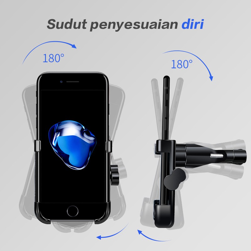 [WS] Holder HP Motor Handphone Holder Spion Metal Sepeda Holder Universal Holder (BESI)