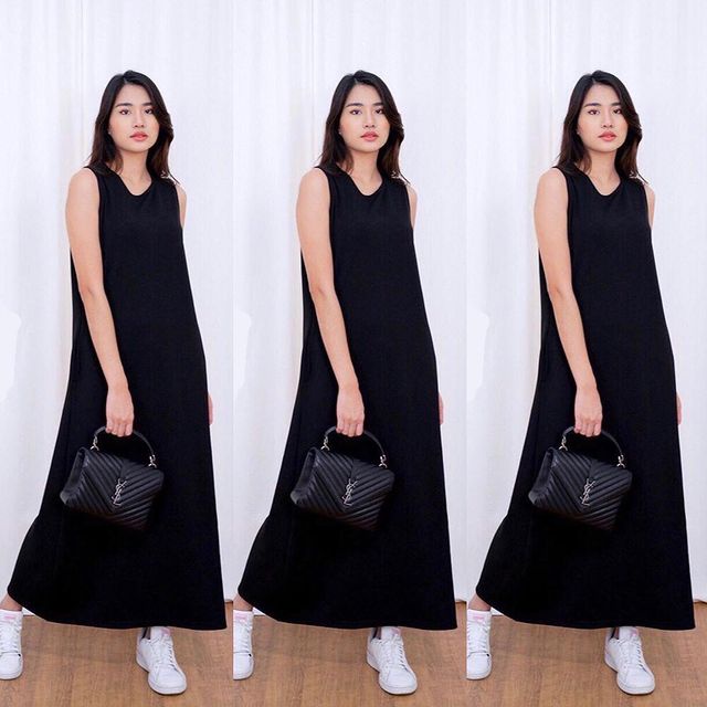 DRESS INNER OUTER JUMBO Monda Span Rajut Tanpa Lengan Panjang NON BUSUI Sleeve Hijab PREMIUM KEKINIA