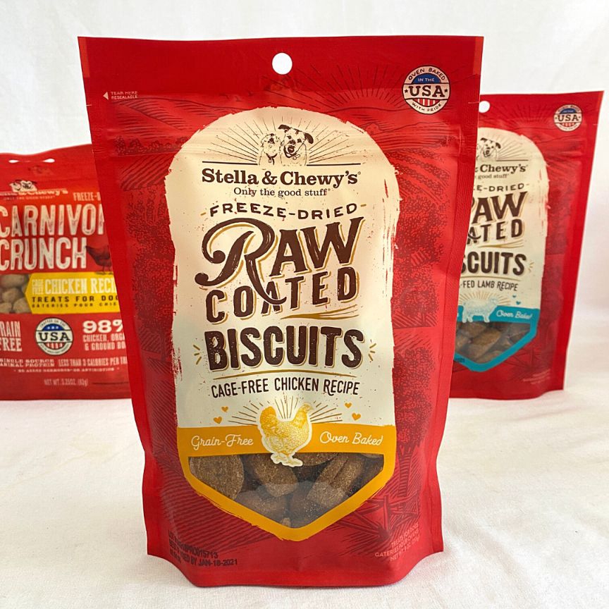 

STELLAANDCHEWYS Snack Anjing Raw Coated Biscuits Chicken 255g