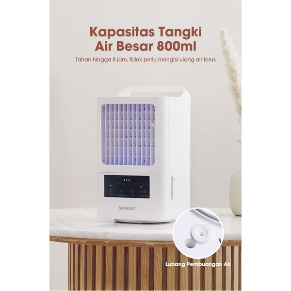 Air Cooler Protable 800ML Pendingin Udara Kapasitas 5000MAh Design Lubang Ganda SW-AC10