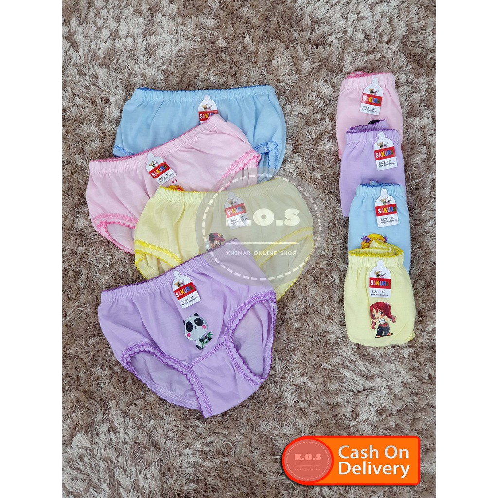 CELANA DALAM ANAK PEREMPUAN CD ANAK CEWEK KATUN SIZE S,M,L,XL